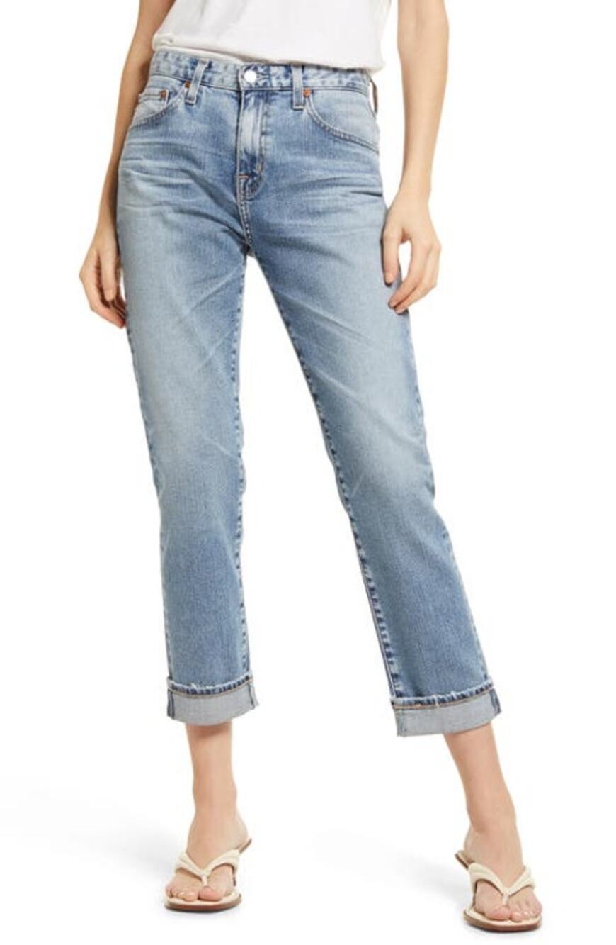 AG-ED Adriano Goldschmied Ex-Boyfriend Slouchy Slim Jeans Light Indigo Size 32